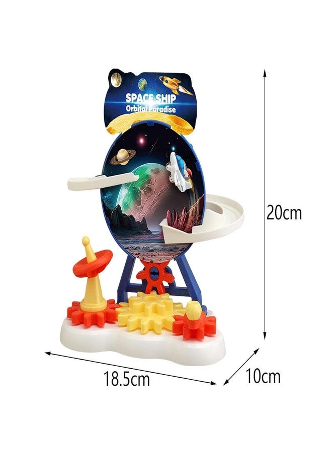 TEC TAVAKKAL Space Wheel Track Toy Set, Funny Automatic Stair-Climbing Space Cartoon Race Track Set Little Lovely Space Slide Toy Escalator Toy with Lights and Music (Space Ferris Wheel Track Set) - Image 3